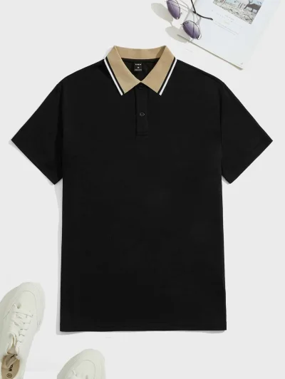 Manfinity Hypemode Men Contrast Collar Polo Shirt