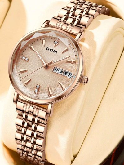 50M Waterproof Watch Real Brand POEDAGAR Classic Round Stainless Steel Men Watch Dual Date English Day Display Luminous Japan Imported Quartz